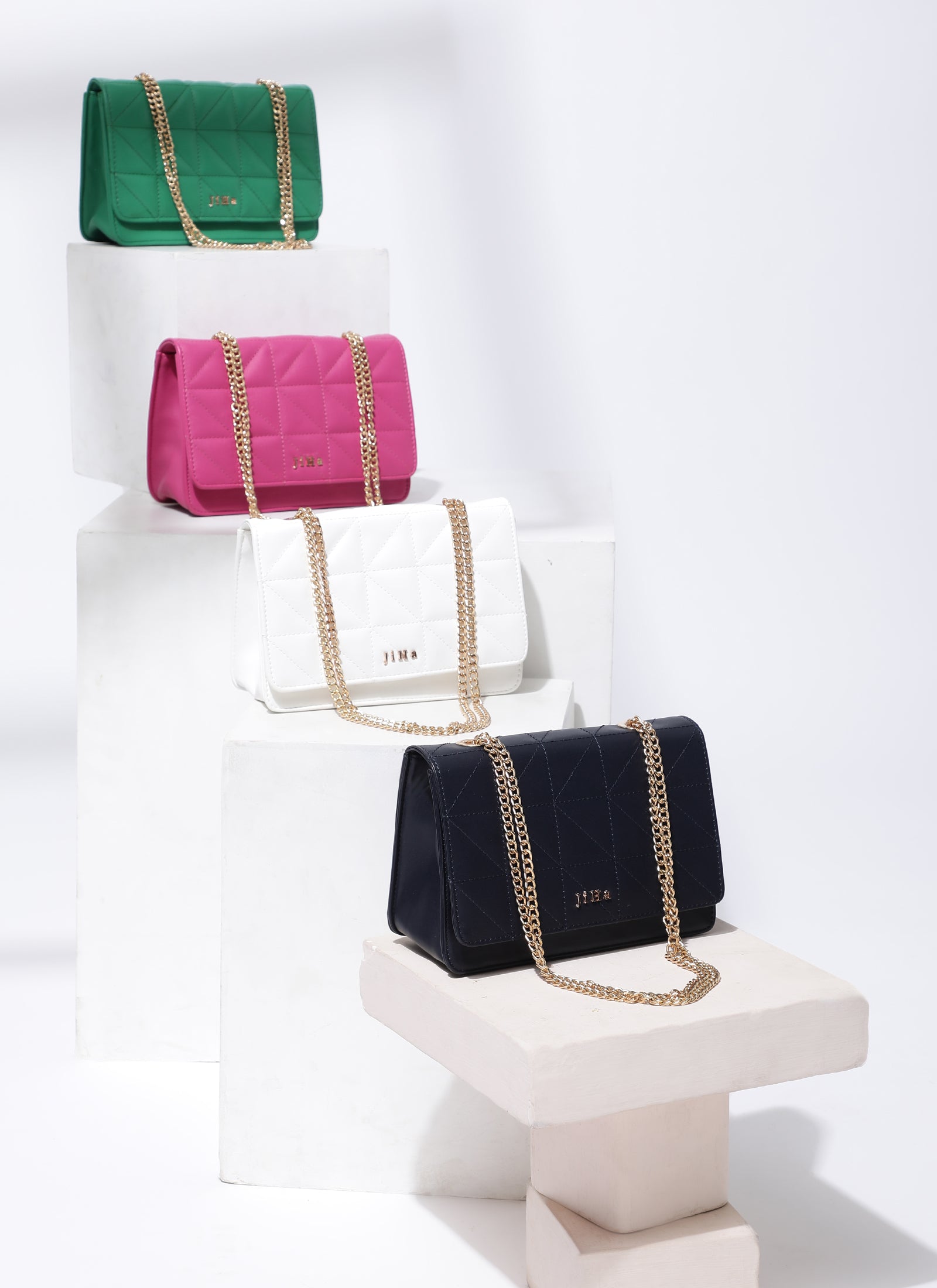 JiHa Handbags : Buy JiHa White Quilted Shoulder and Sling Bag Online