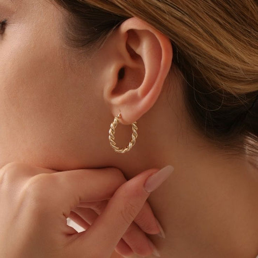 Twisted Gold Hoop earrings