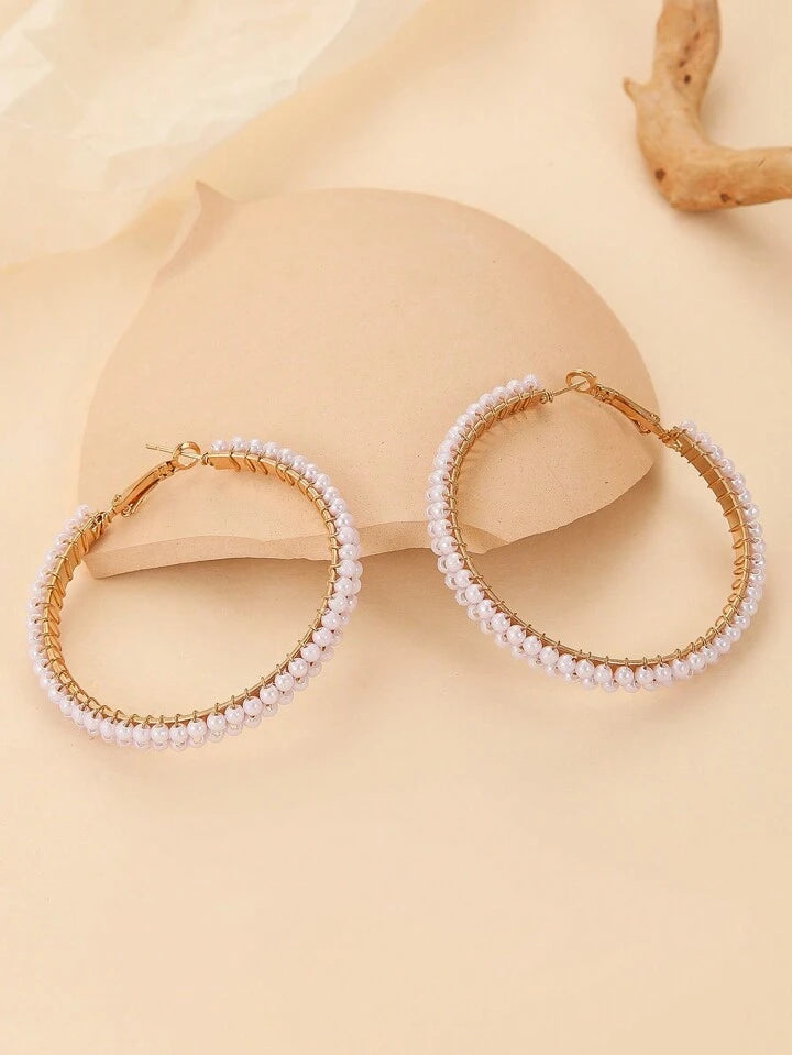 Elegant Pearl Hoop earrings