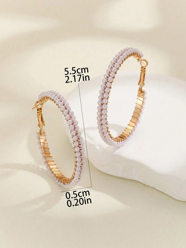 Elegant Pearl Hoop earrings
