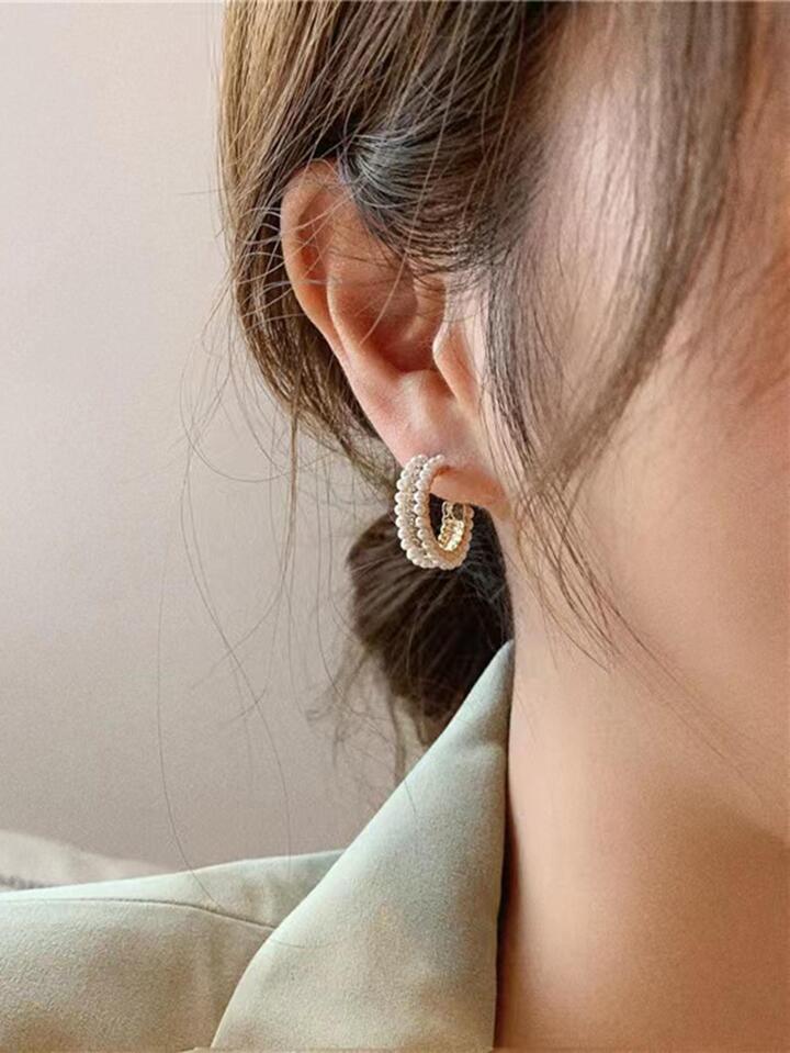 Mini Pearl Hoop earrings
