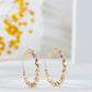 Gold Twisted Textured Hoop Earrings