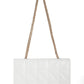 White Quilted Double Chain Shoulder and Sling Bag