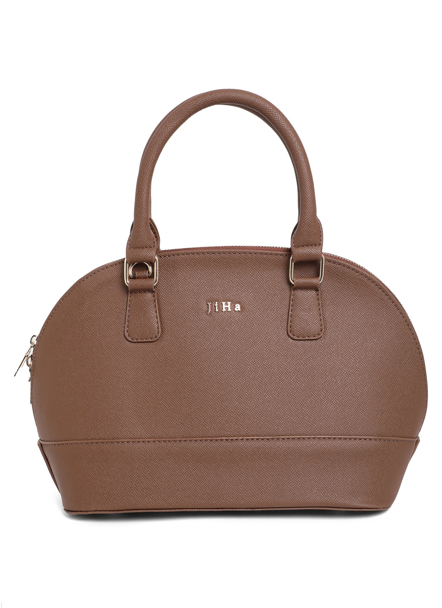 Jiha Brown Faux Leather Satchel Hand Bag/ Sling bag