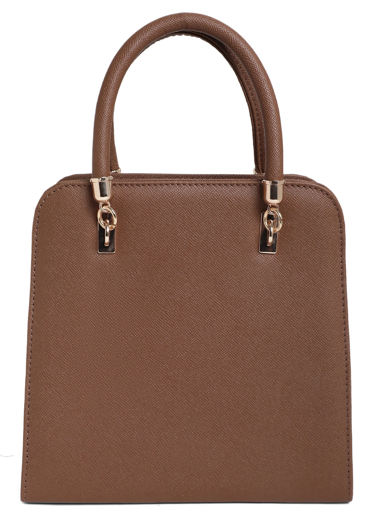 Jiha Faux Leather Brown Box Satchel Hand Bag / Sling Bag