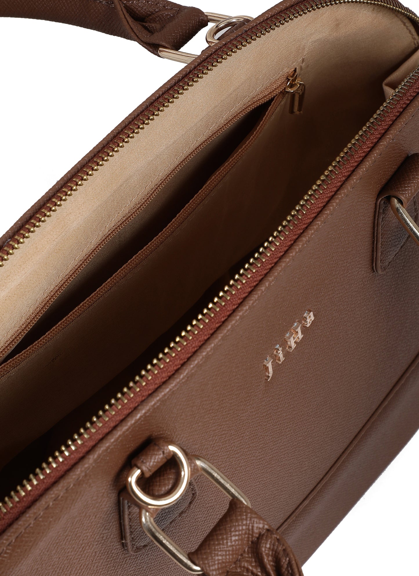 Jiha Brown Faux Leather Satchel Hand Bag/ Sling bag