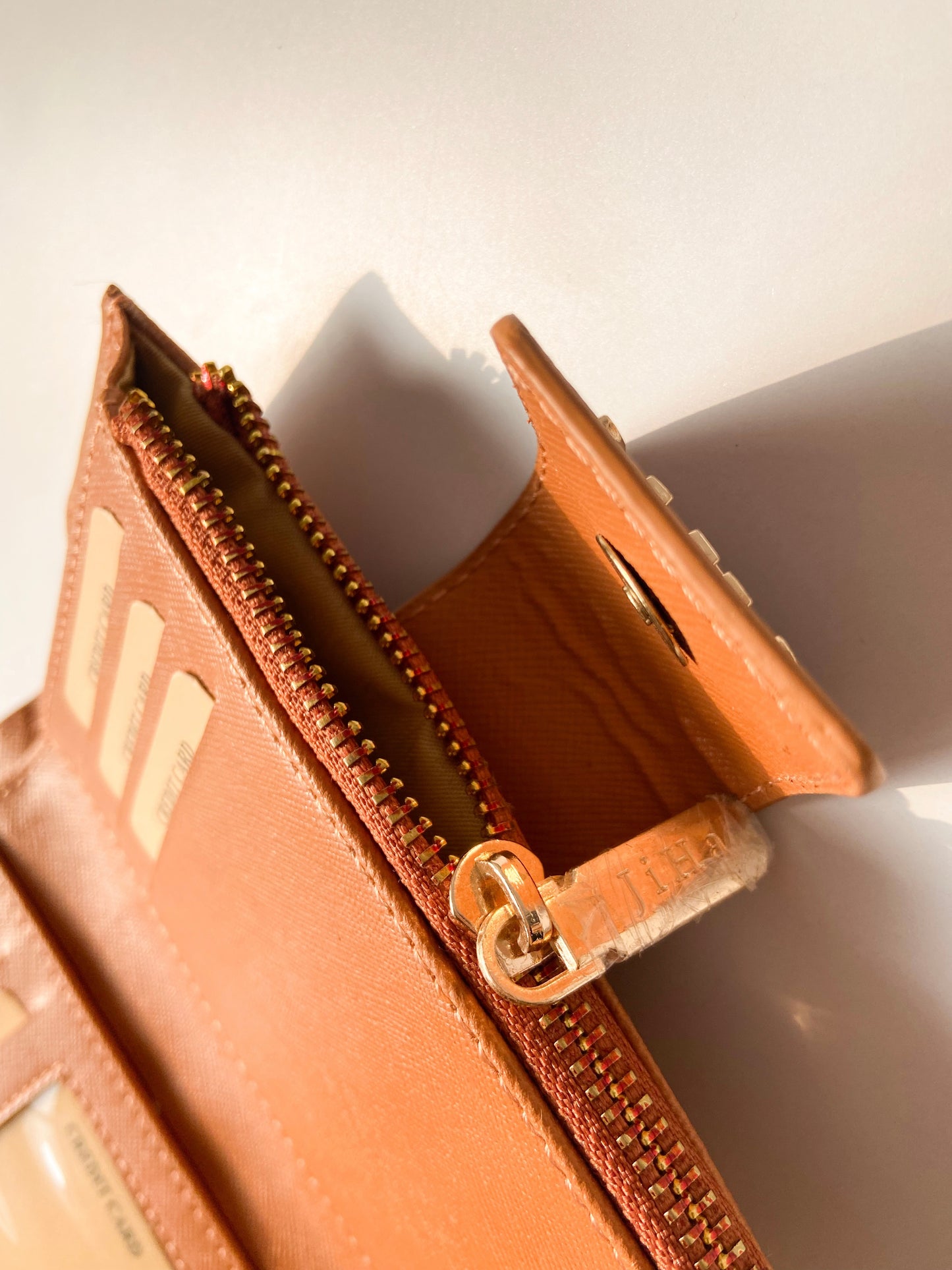 Jiha Tan Faux Leather Premium Flap Wallet