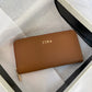Jiha Brown Faux Leather Premium Long Wallet