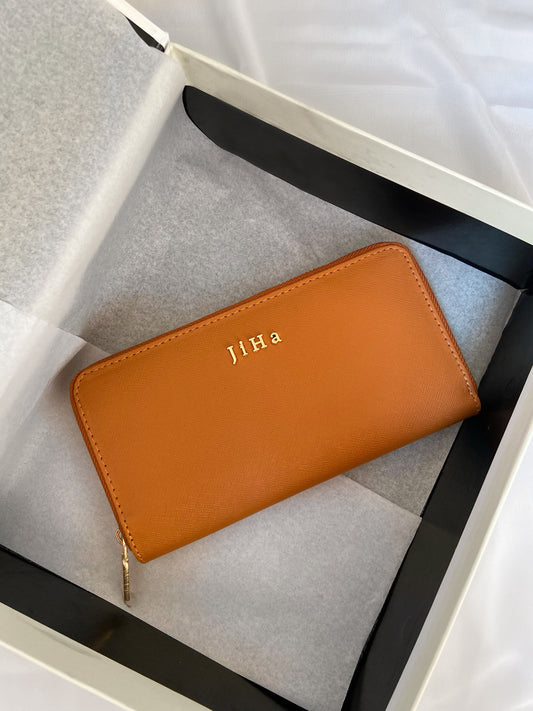 Jiha Tan Faux Leather Premium Long Wallet