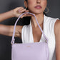 Lilac Basic Baguette Shoulder Bag