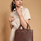 Jiha Brown Croc Pattern Satchel Handbag / Sling Bag