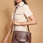 Jiha Brown Croc Pattern Satchel Handbag / Sling Bag