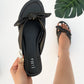Black Knot Flats Slider Sandals