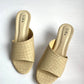 Cream Round Open toe Block heel Mules Sandals