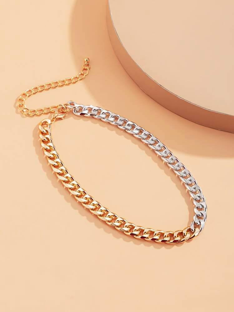 Two Tone Chunky chain necklace