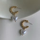 Pear Heart Gold Hoop earrings