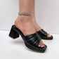 Black Quilted Strap Platform Heel Sandals