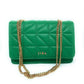 Green Quilted Convertible Shoulder Bag