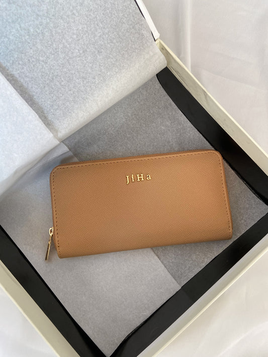 Jiha Nude Faux Leather Premium Long Wallet