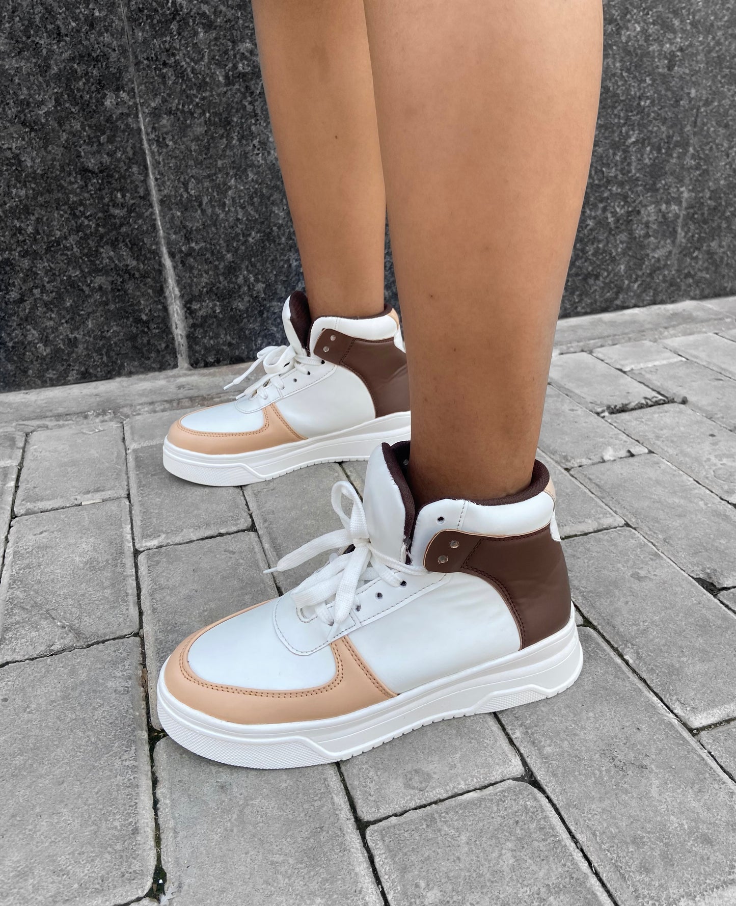 Brown ColourBlock Lace up Front Sneaker Shoes