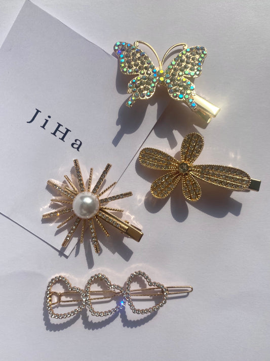 Set of 4 Butterfly Hair Clip Set