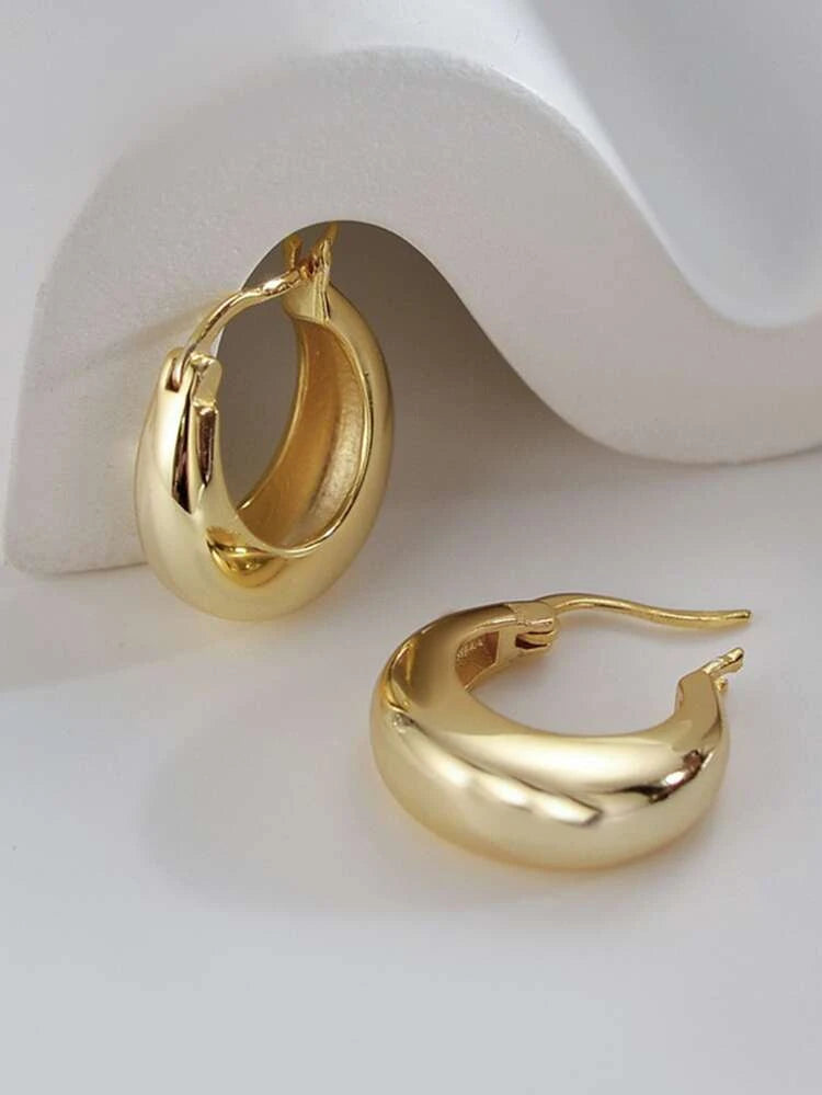 Minimalist Mini Oval Basic Hoop earrings