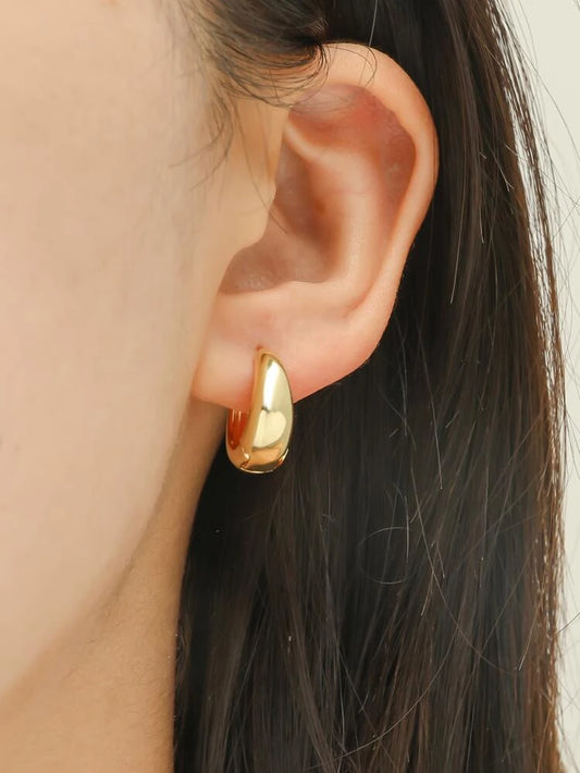 Minimalist Small Oval Basic Hoop earrings