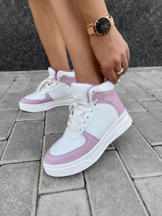 Lilac ColourBlock Lace up Front Sneaker Shoes