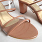 Pink Jessica Mules Block Heels Sandals