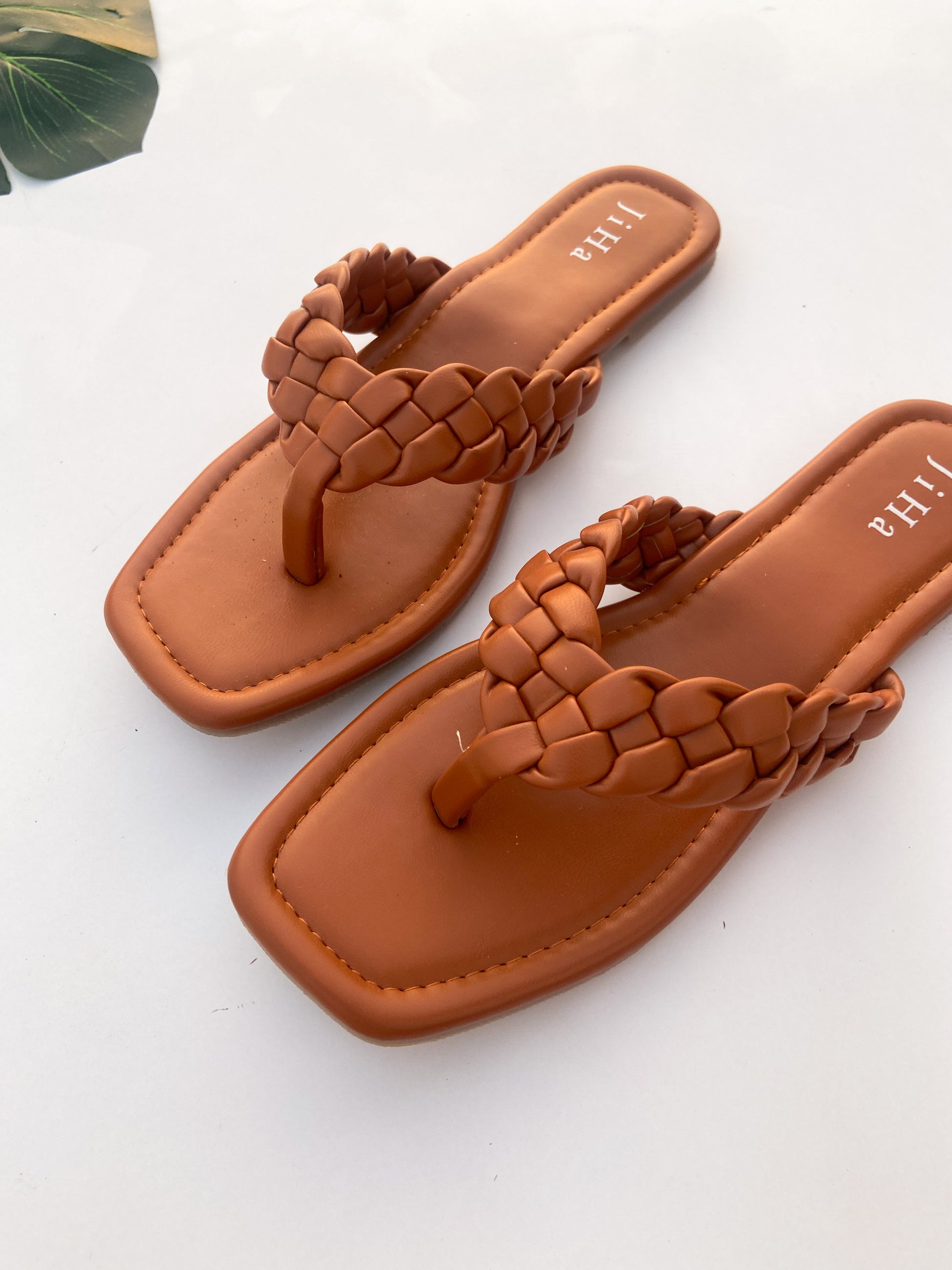 tan flat sandals